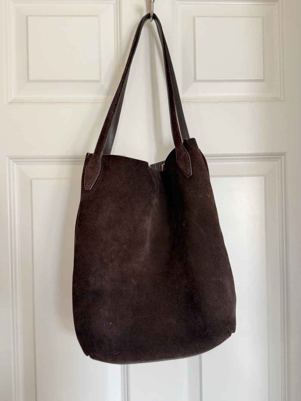 Madewell Dark Brown Suede Shopper Tote - Picture 4 of 8